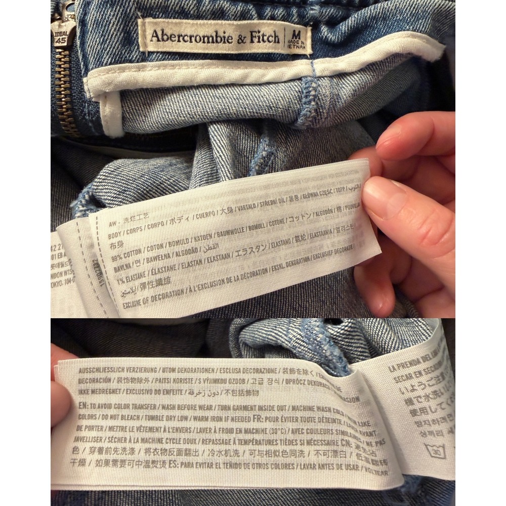 Abercrombie & Fitch Mila Strapless Denim Midi Dress Strapless M Blue 90s Y2K - Picture 10 of 10